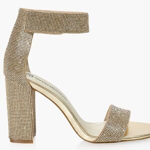 Wishbone Gloria Gold Rhinestone Heels